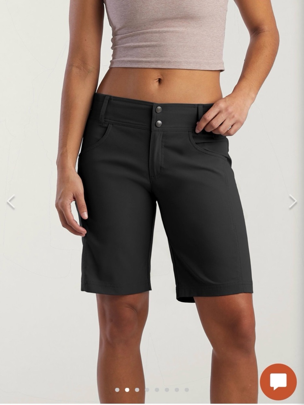 Title Nine women’s Clambr 10 in Hiking shorts.